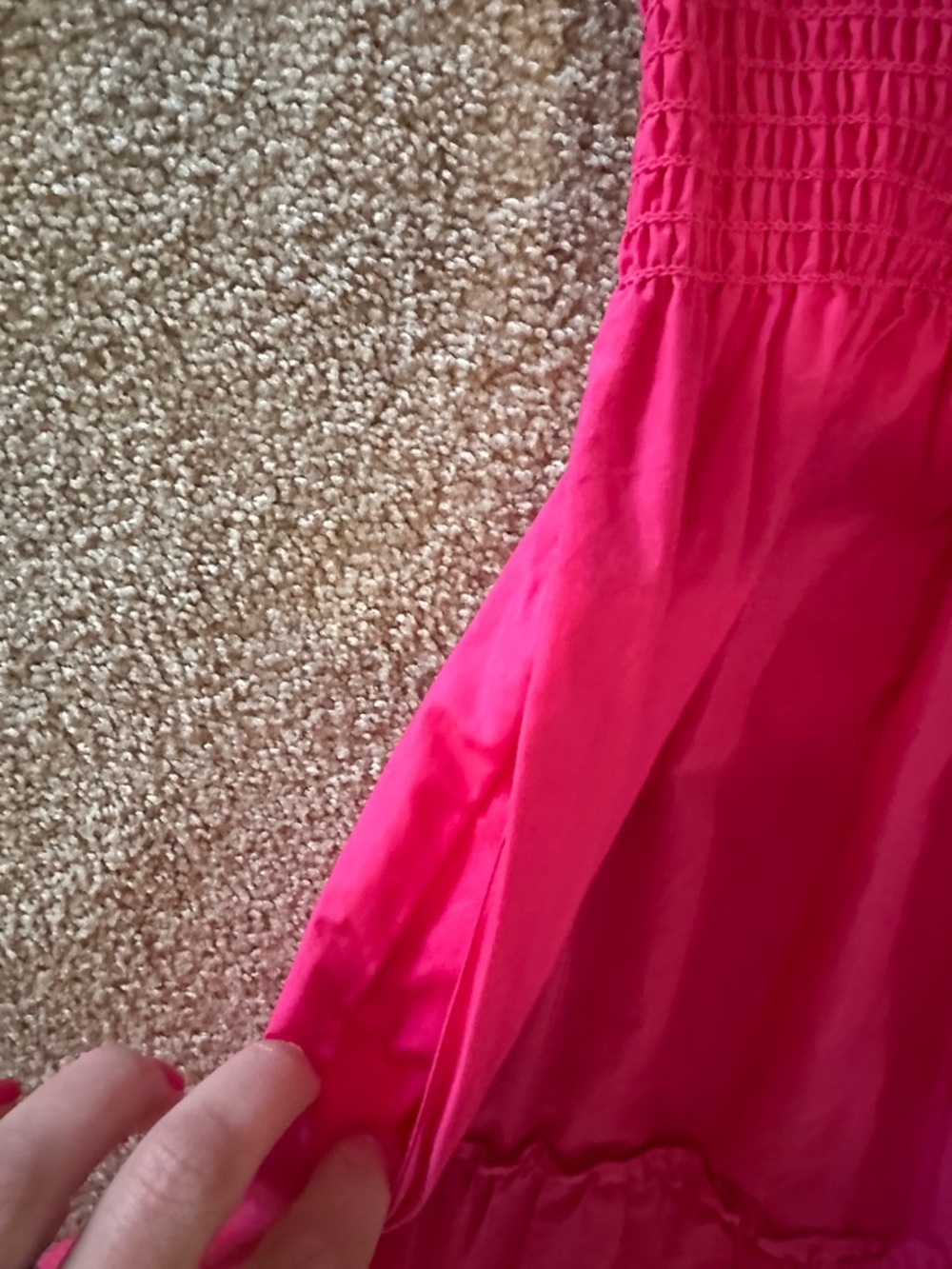 Smocked Ruffle Strap Maxi Dress - Hot Pink - Picture 4 of 6